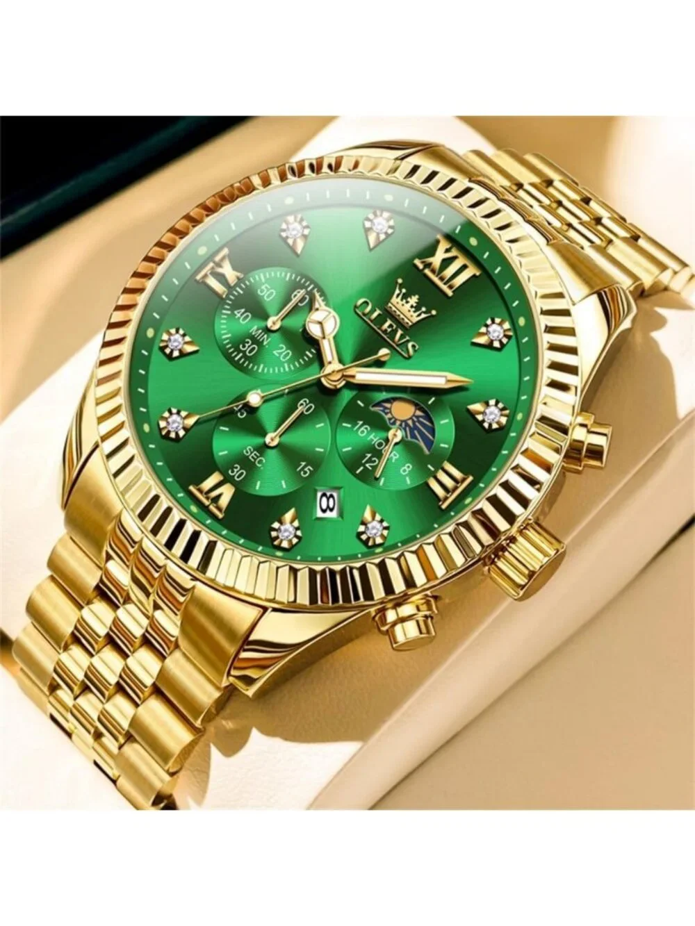 Luxury Stainless Steel Men's Watch | Waterproof Quartz Dress Watch with Big Face